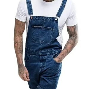 salopette homme short bleu