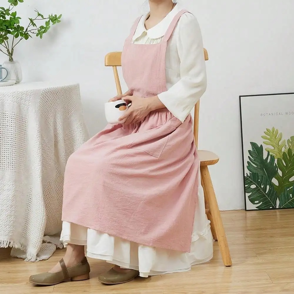 salopette en lin femme rose