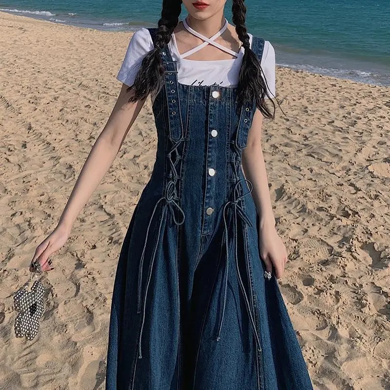 jupe salopette jean vintage