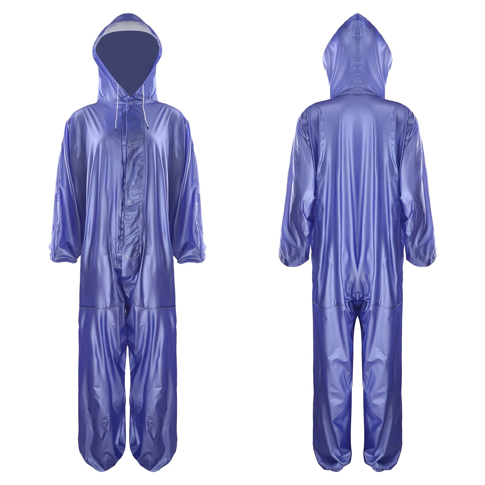 La Salopette de pluie femme bleue de dos