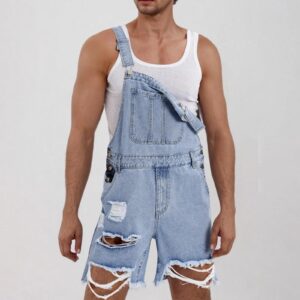 salopette short homme déchiré